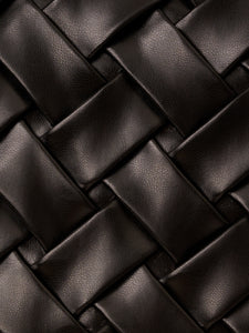 Liv Foster Vegan Leather Basket Weave Mini Dress In Black