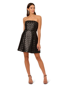 Liv Foster Vegan Leather Basket Weave Mini Dress In Black
