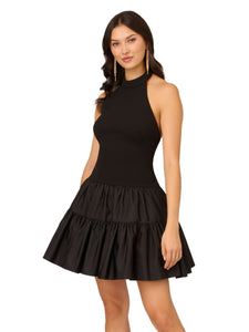 Liv Foster Liv Foster Stretch Crepe Halter Dress With Tutu Skirt In Black