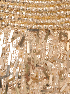 Liv Foster Liv Foster Sequin Beaded Halter Dress In Light Gold