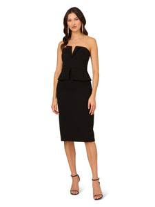 Liv Foster Liv Foster Stretch Crepe Strapless Midi Dress In Black